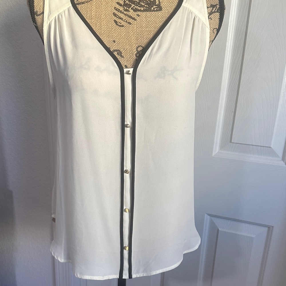 NWT Lush White Camisole with Black Accents